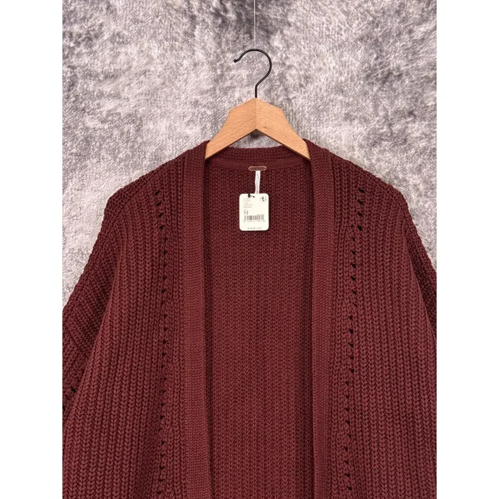 New Free People Nightingale Cardigan Sweater Medium Womens Relaxed Chunky Knit - Picture 2 of 8